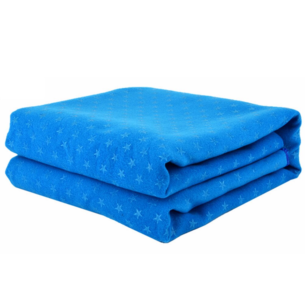 Antislip katoenen yogamat, harshanddoek, zweetabsorberende handdoek voor sport, fitnessoefeningen, pilatesbenodigdheden: Blauw