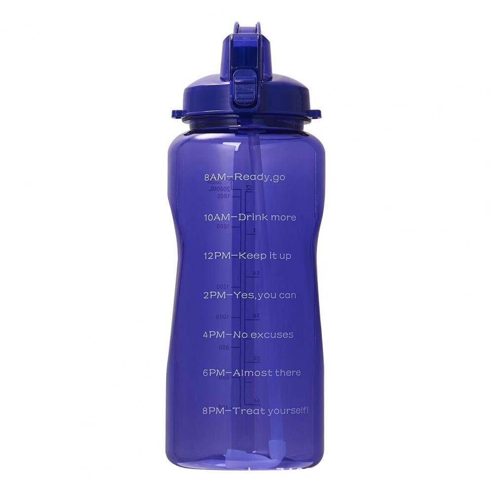 Tirtan 2L Stylish Outdoor Water Bottle Tasteless Kettle Time Marker for Fitness:  Blue