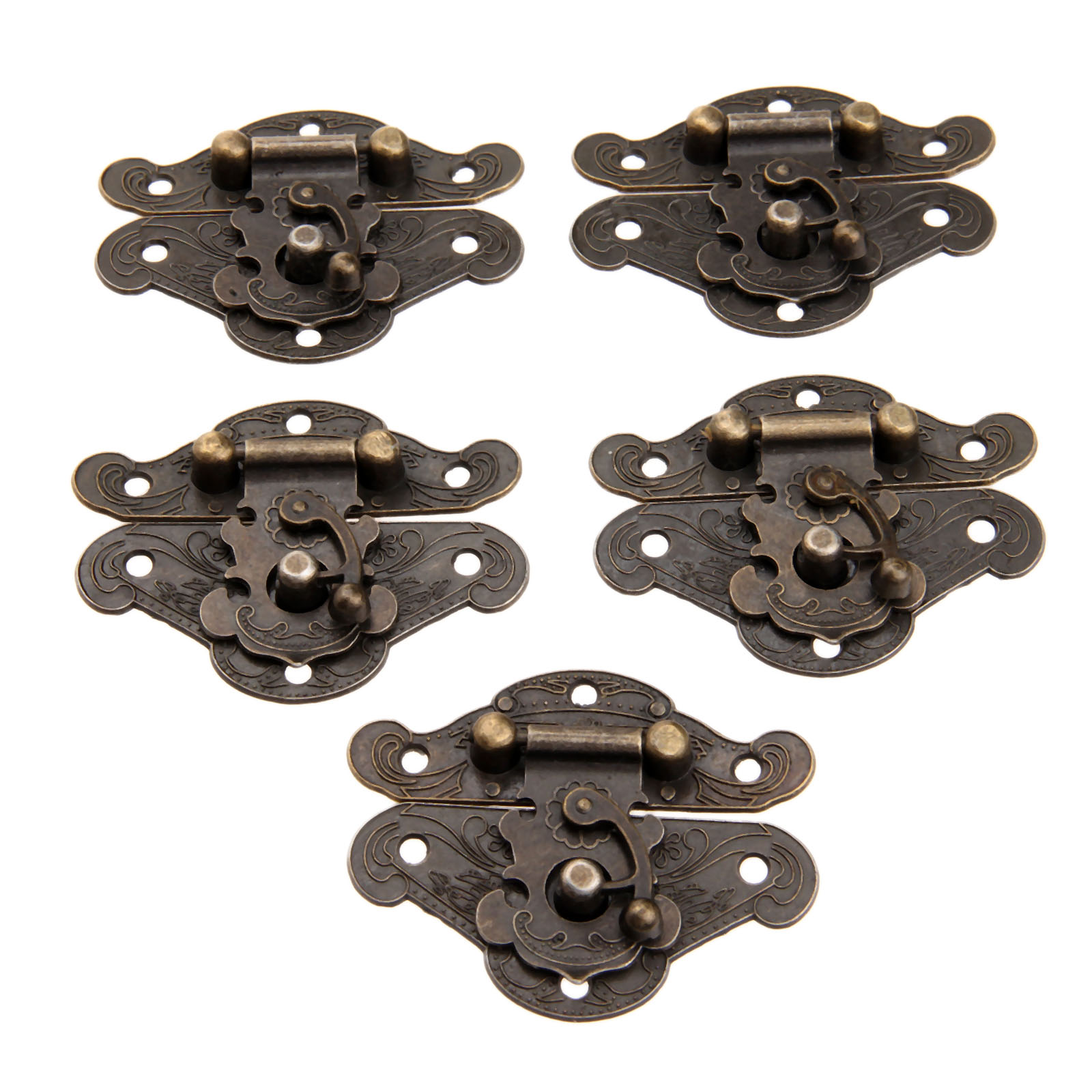 5Pcs Iron Antique Bronze Box Latch For Wine Box Box Wooden Box Decorative Hinges For Home Retro Hardware Durable: 5Pcs 66X54mm