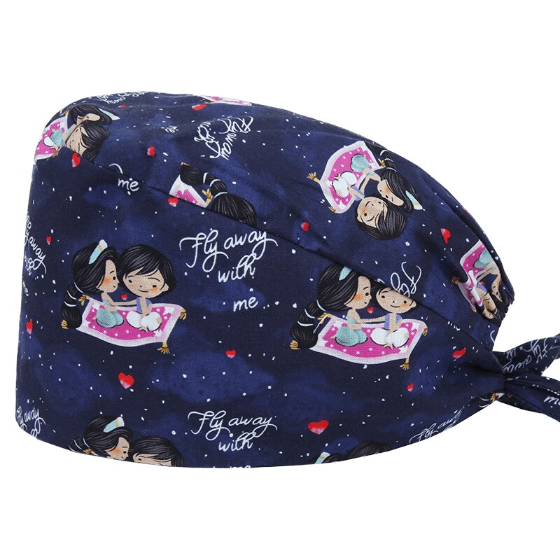 Unisex Surgicals Caps Tanden Print Cap Verstelbare Frosted Cap Laboratorium Pet Shop Frosted Caps Schoonheidssalon Care Winkel Caps: Bruin