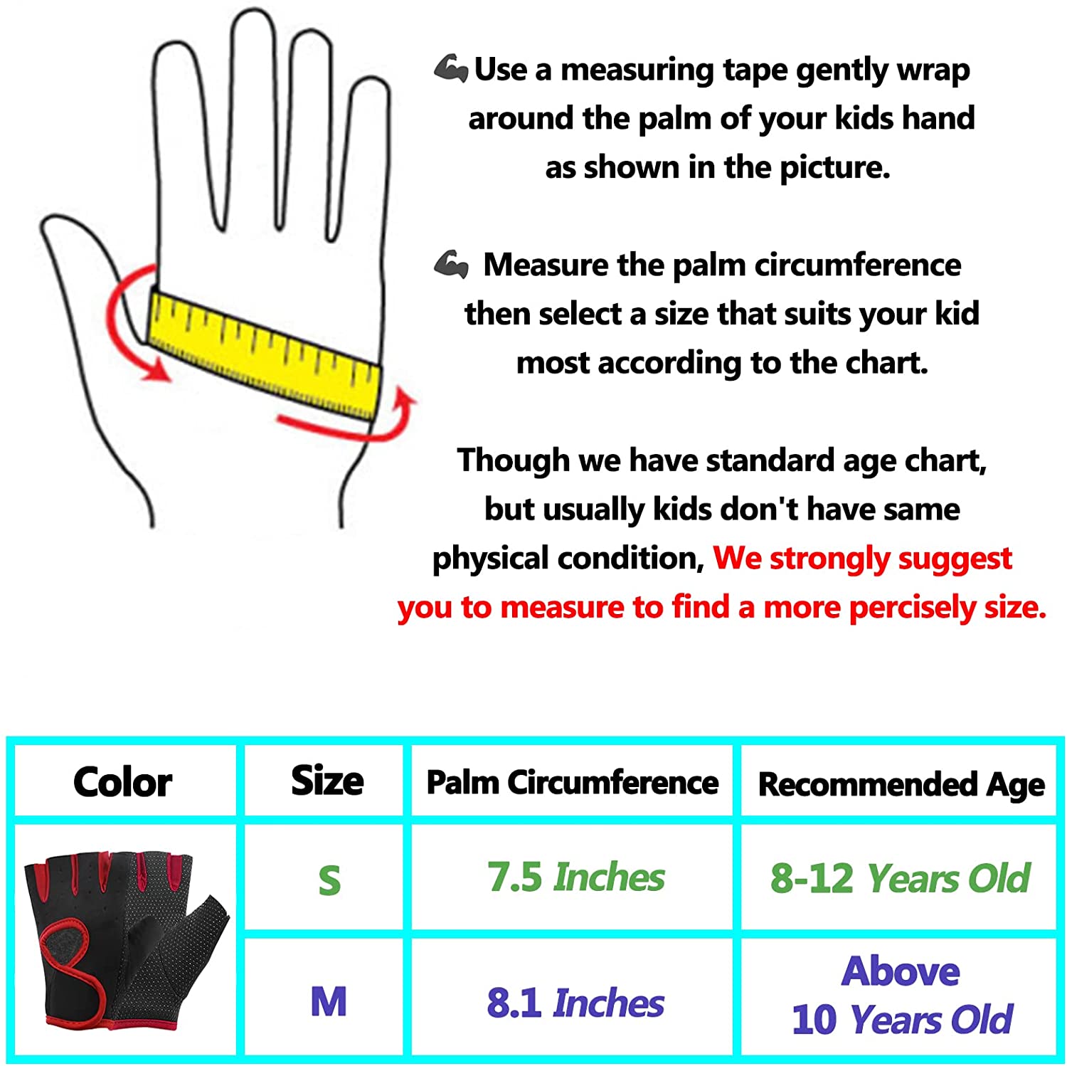 Gants d'entraînement sans doigts pour enfants, 1 paire, mitaine de Fitness antidérapante pour enfants, cyclisme, Yoga, haltérophilie, pour femmes