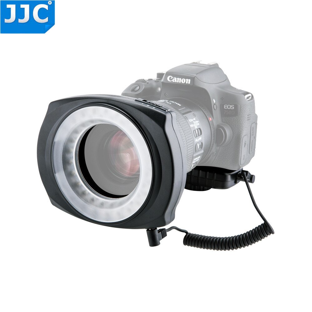 Jjc Led Flash Macro Ring Light Speedlite Voor Dslr Macro Lens Omvat Adapter Ring 49Mm 52Mm 55Mm 58Mm 62Mm 67Mm Stap Ring