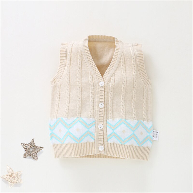 Nourrissons solide confortable gilet gilet bébé enfants confortable vêtements d'extérieur en coton enfants mignon décontracté manteau chandail AA60784