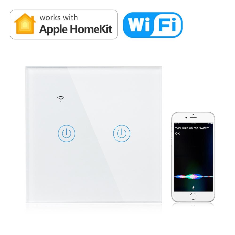 Apple Homekit Smart Switches Wit Waterdichte Interruptores 1/2Gang Lichtschakelaar 10A Touch Wifi Schakelaar