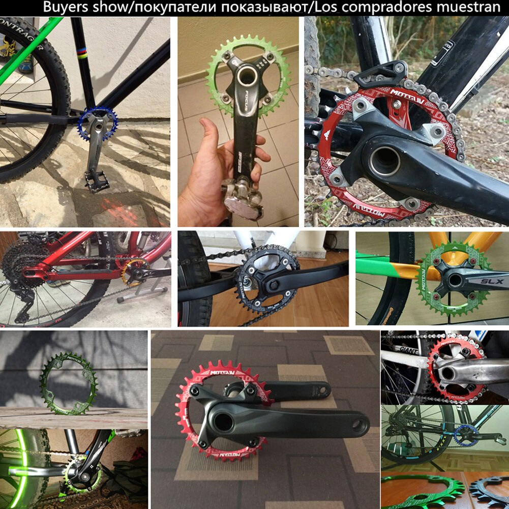 Bicycle Crank 104BCD 32t34t36t38t Round Chain Link Narrow Width Sprocket Rim Crank Auxiliary Single Speed Chain Disc Gear Plate