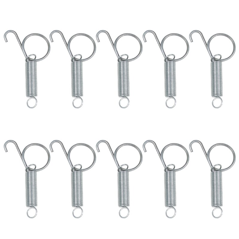10Pcs Metal Finger Spring Latch Hook Cage Door Spring Hooks for Fixing Rabbit Bird Poultry Cage Doors 2 Sizes: L