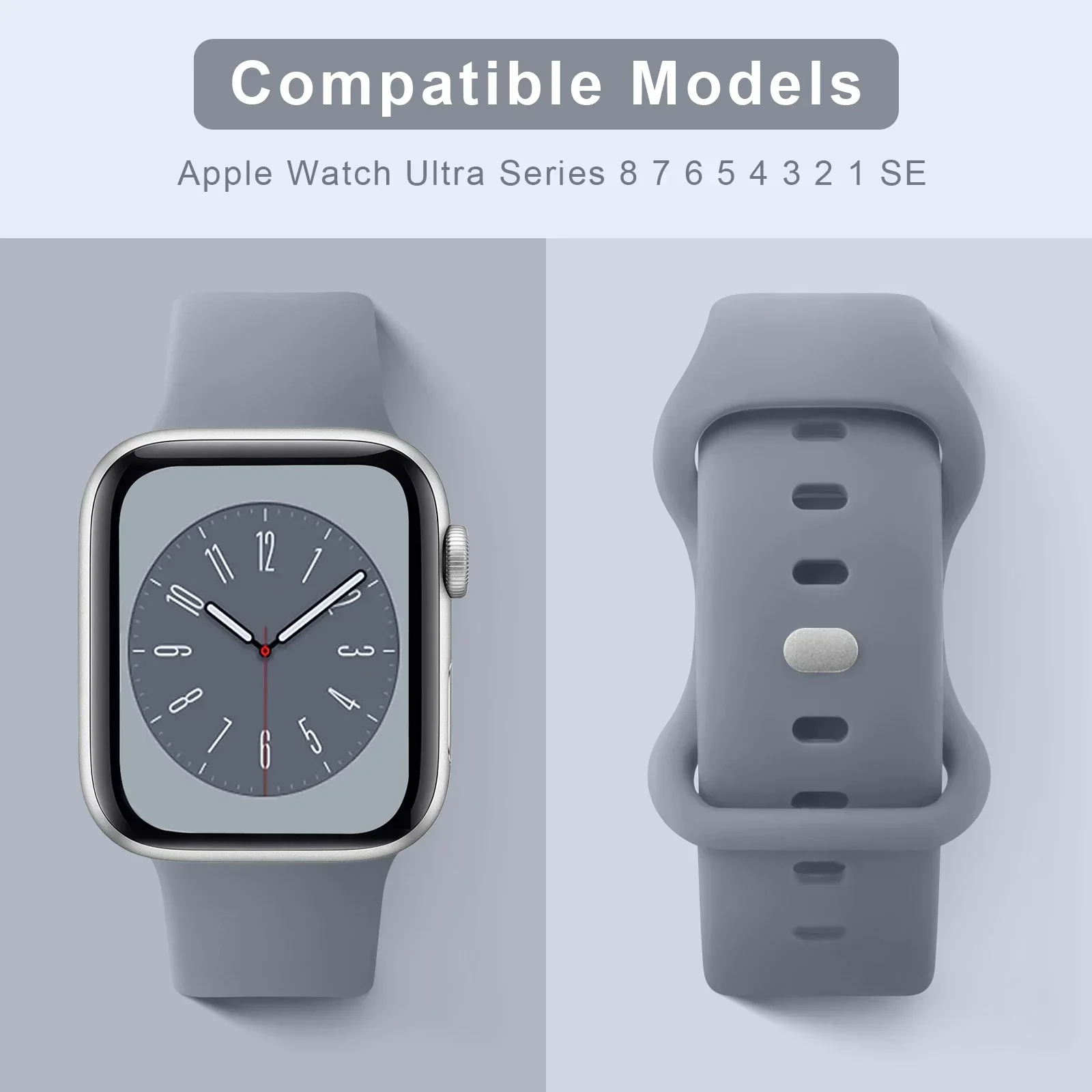 Zachte Siliconen Band Voor Apple Watch 9 8 7 6 5 4 3se Band Voor Iwatch Ultra 49Mm 45Mm 41Mm 40Mm 44Mm 38Mm 42Mm Horlogeband