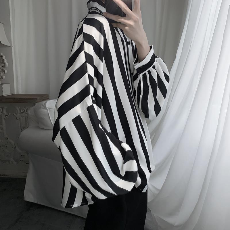 Långärmade skjortor för män plus storlek 3xl korean chic fritid lösa herr ytterkläder tunna sommar tonåringar matchande ins ulzzang