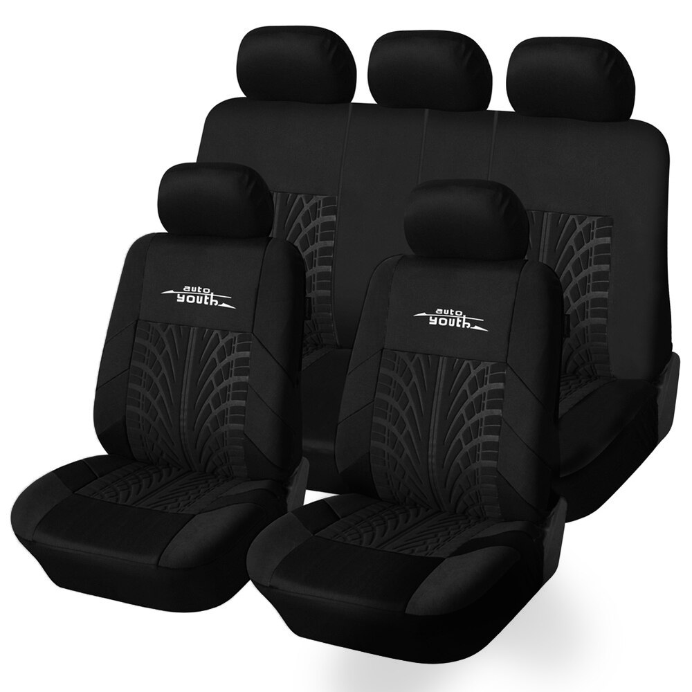 Car Seat Covers Front Seat Covers Back Seat Covers Full Set Black ...