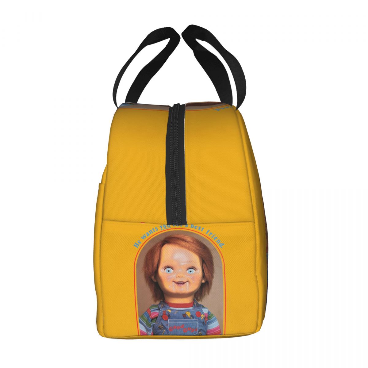 He Wants You For A Best Friend Chucky Lunch Bags Horror Portable Insulated Cooler Child's Play Thermal Picnic Work Lunch Box