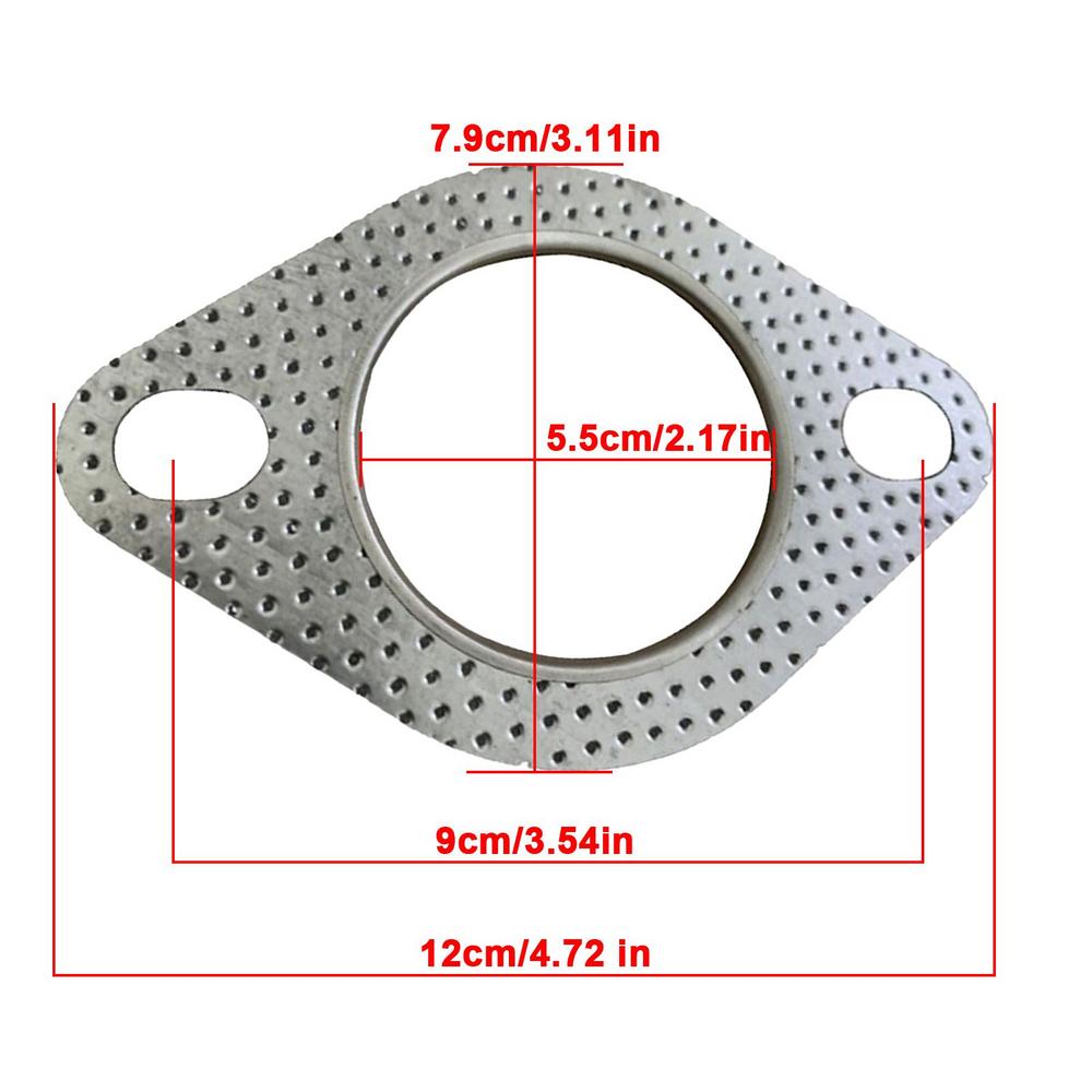 Exhaust Gasket - 10.8x6.3cm - Stainless Steel - High Temp Sealing Pad Replacement for Muffler: green