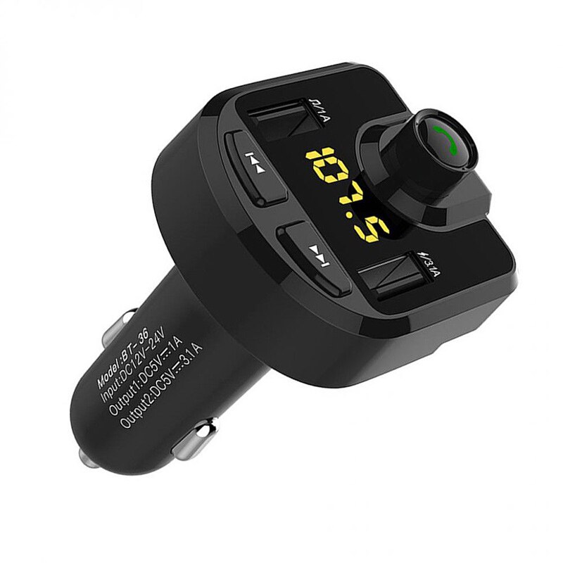 Coche Bluetooth adaptador de Radio inalámbrico cargador USB con LCD MP3 transmisor FM reproductor de manos libres compatible con cargo mientras escuchando a la canción