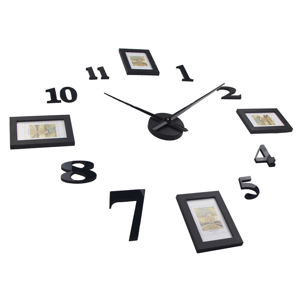DIY Wall Clock 3D Photo Frame Wall Clocks Large Mute Watch Stickers for Home Decor Photo Frame Diy Wall Clock Watch