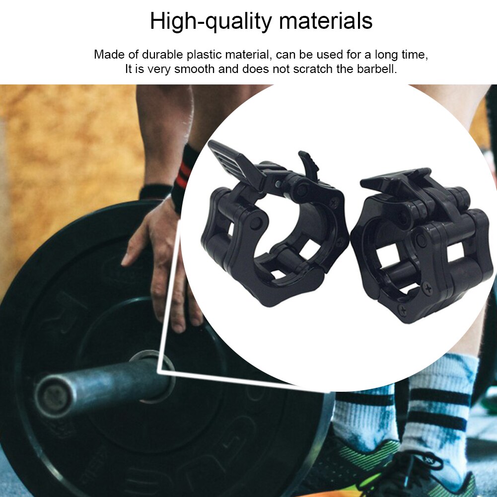 2 stk quick release vægtstang klemmer træning plast vægt løftestang kraver 50mm fitness fitness hjemme bærbar