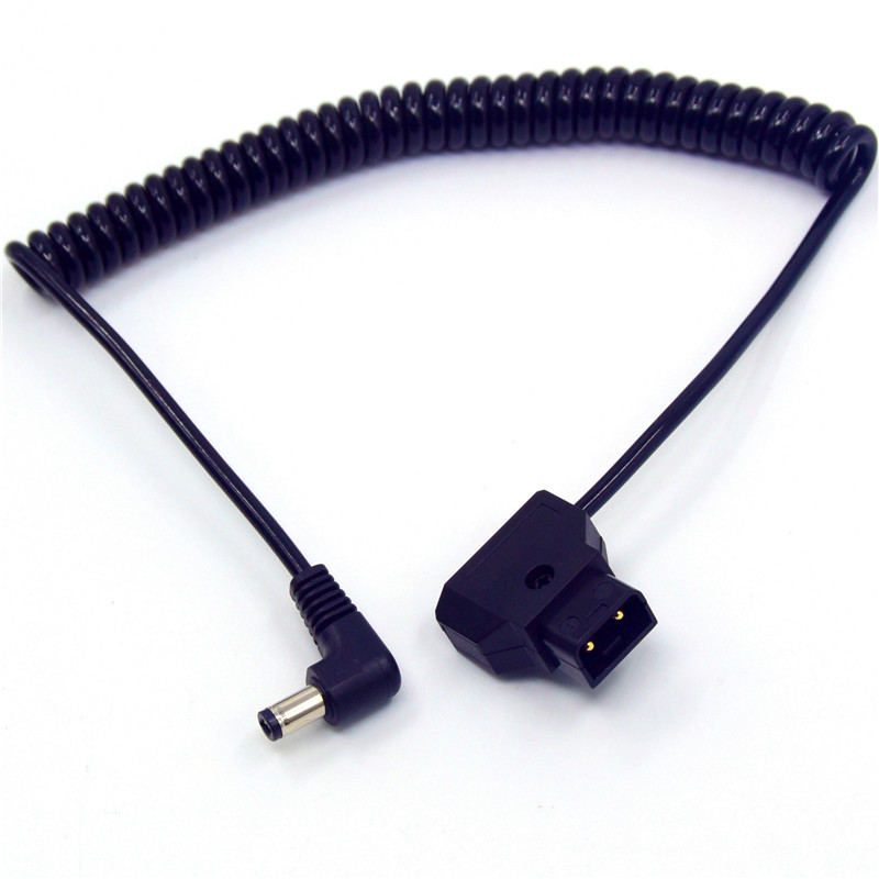 D-Tap 2Pin Male to DC 5.5*2.5mm Adapter Cable for V-Mount Anton Battery fit Digital Camera Spring cable