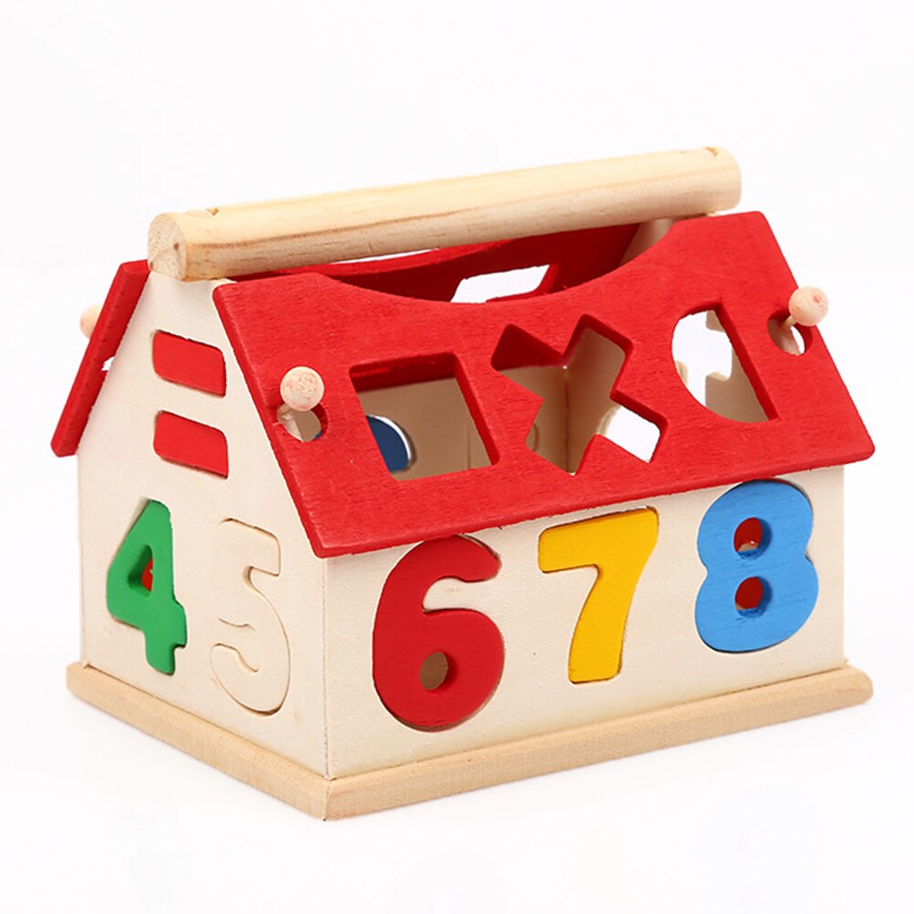 Blokken Hout Huis Kids Intellectuele Developmental Building Baby Educatief Verjaardag Giftstoys