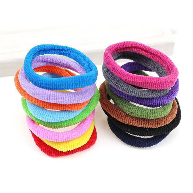 100Pcs Girls Kids Candy Colorful Elastic Hair Band Bandage Rope Loop Band Ponytail Hair Clips Hair Band Hair Band Bag For Kids