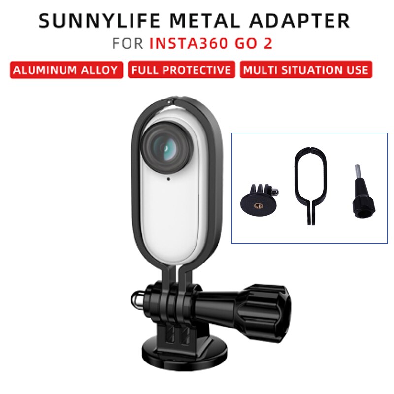 Aluminium Beschermende Frame 1/4in Adapter Beugel Voor Insta360 Gaan 2 Actie Camera Accessoires