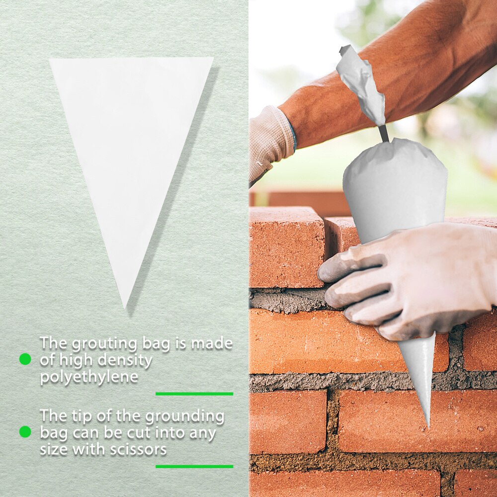 50pcs Grout Bag Tile Mortar Bag Heavy Duty Masonry Bag Piping Cement Bag Pouch