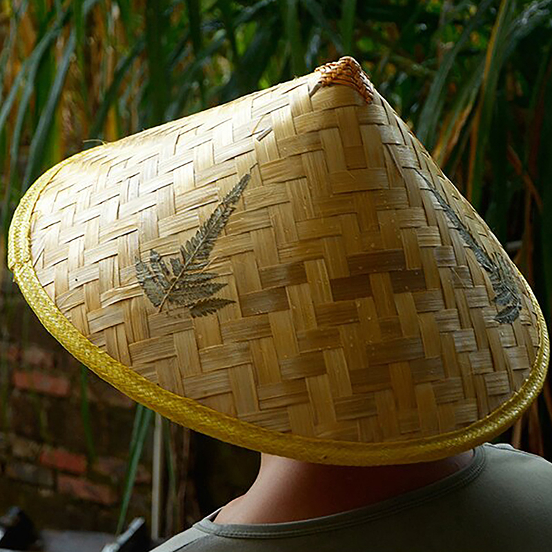 Chinese Retro Bamboe Rotan Vissershoed Handgemaakte Weave Stro Emmer Hoed Toerisme Regendans Rekwisieten Kegelvissen Zonnescherm Hoed