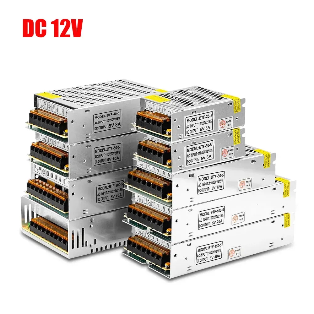 12v dc-switching-strømforsyning 1a 2a 5a 12v adapter 10a 15a 20a led-driver 25a 30a transformerkilde til led-lysstrimmel