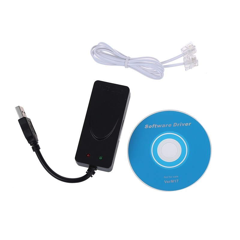 56k data-/faxmodem met usb-interface, twee aansluitingen, ondersteuning voor beller-id en onderscheidende beltoondetectie, automatische opmaak/snelheidsdetectie, zwart