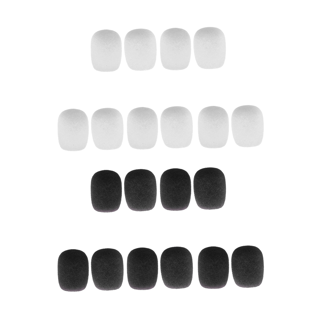 20Pcs/Pack Microphone Windshields Wind Muffs Mic Foam Cover, Black &amp; White