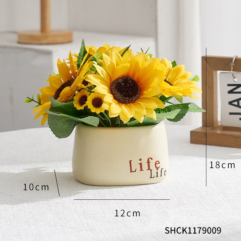 Artificial plants for decoration home decoration accessories Room decor wedding decoration Artificial flowers Desktop Bonsai: flower pot set A