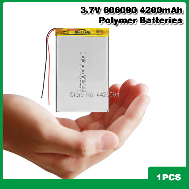 3.7V 606090 4200mAh Rechargeable Lipo Battery Tablet Dvd Camera GPS Electric Toys Laptop Lithium Polymer Batteries: 1PCS