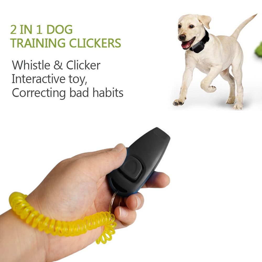 2 in 1 fluitje combo hondenklikker 4 stuks hondentrainingsklikkers huisdier trainer klik sleutelhanger huisdier training controle polsband accessoire