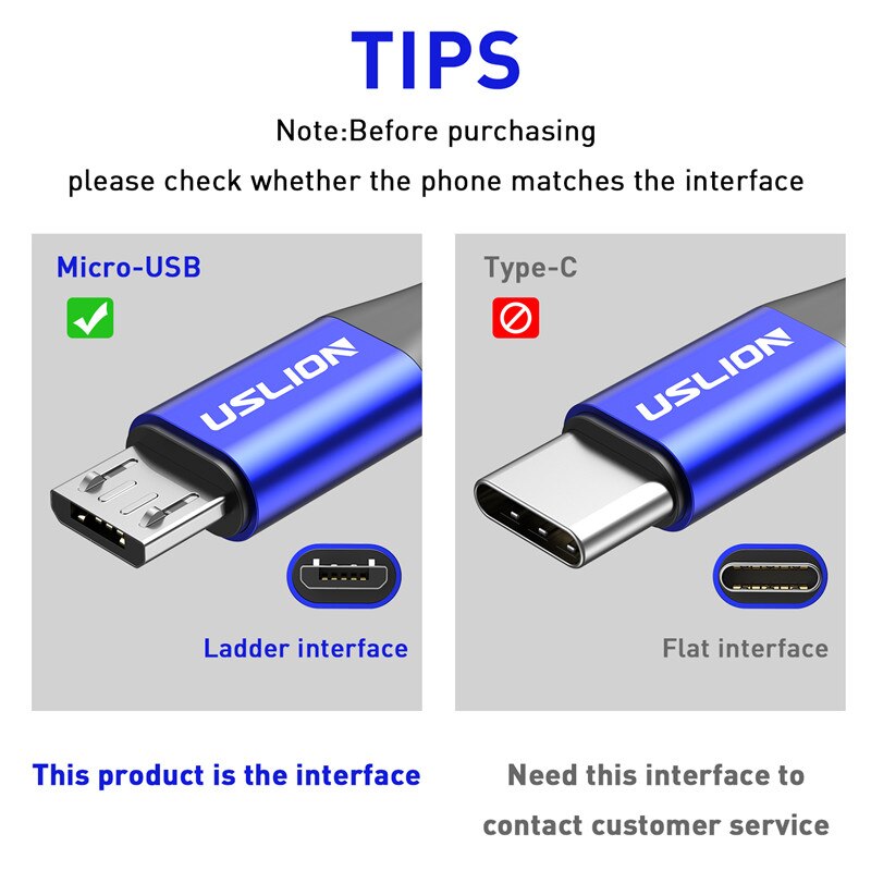 USLION 2m 3m Mikro USB Kabel 3A Schnelle Ladung Daten Kabel für Xiaomi Samsung S7 Android praktisch Mikro Ladegerät Datenkabel
