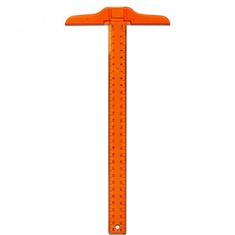 30cm Clear Transparent Plastic Straight Ruler Measure Tool T Shape Ruler Measurements