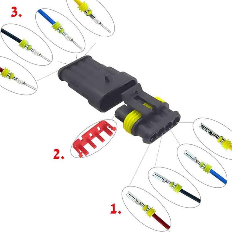 Conector elétrico do fio do automóvel, masculino da maneira 10 do jogo e fêmea impermeável