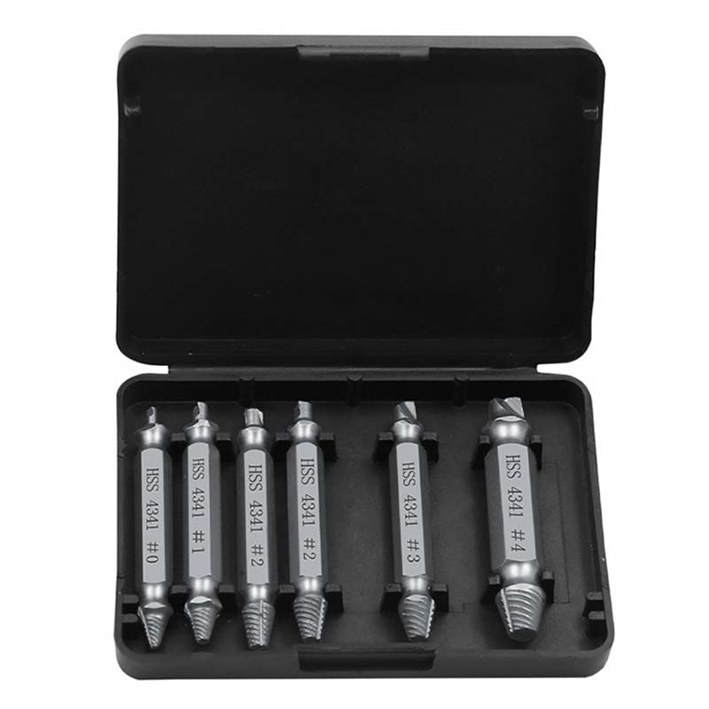 6 uds Extractor de tornillos dañados juego de brocas para quitar fácilmente el tornillo roto, removedor de pernos Extractor de tornillos pelado herramientas de demolición