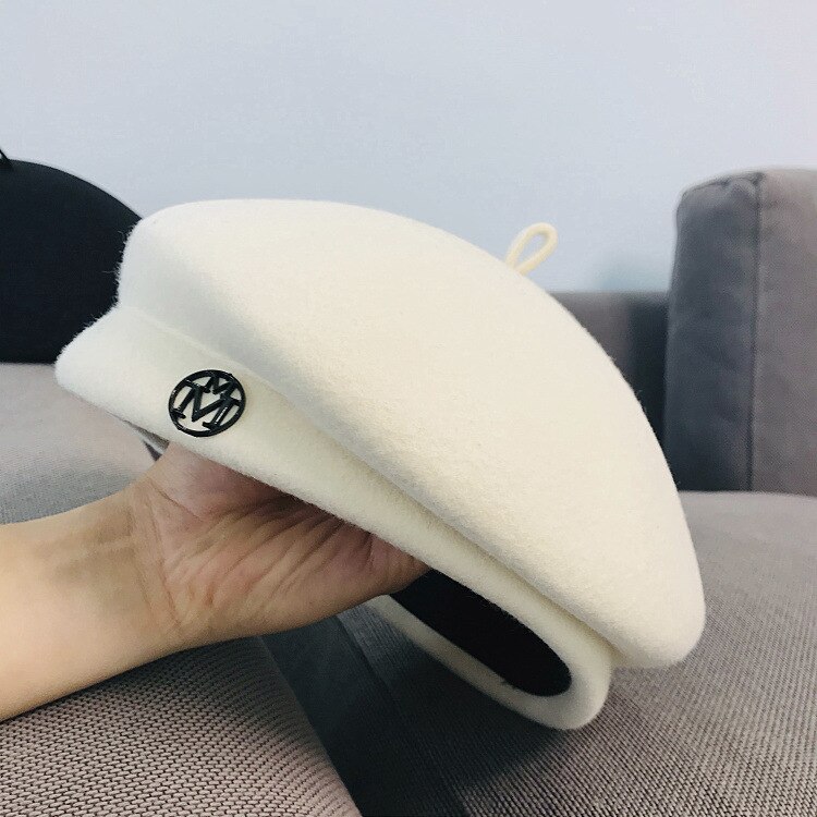 Klassieke Dames Baret Fancy Wolvilt Warmer Winter Hoed Wit Zwart Cap Vrouwen Tovenaar Fedora Hoed