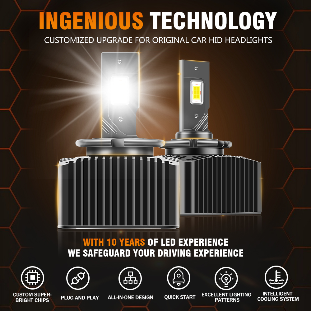2 x d 3s d1s led koplampen canbus 1:1 hid  d2s d4s d5s d1r d2r d3r d4r d5r autolamp superheldere plug&play turbo led lampen voor auto