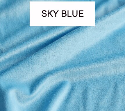 Tissu Velboa brossé en Polyester Super doux, boucle en tricot velours, peluche court pour jouet: SKY BLUE
