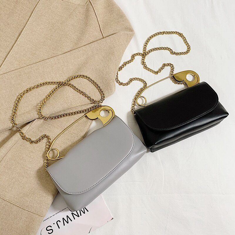 Special Small Totes With Metal Handle PU Leather Women's Handbag Chain Shoulder Messenger Bag