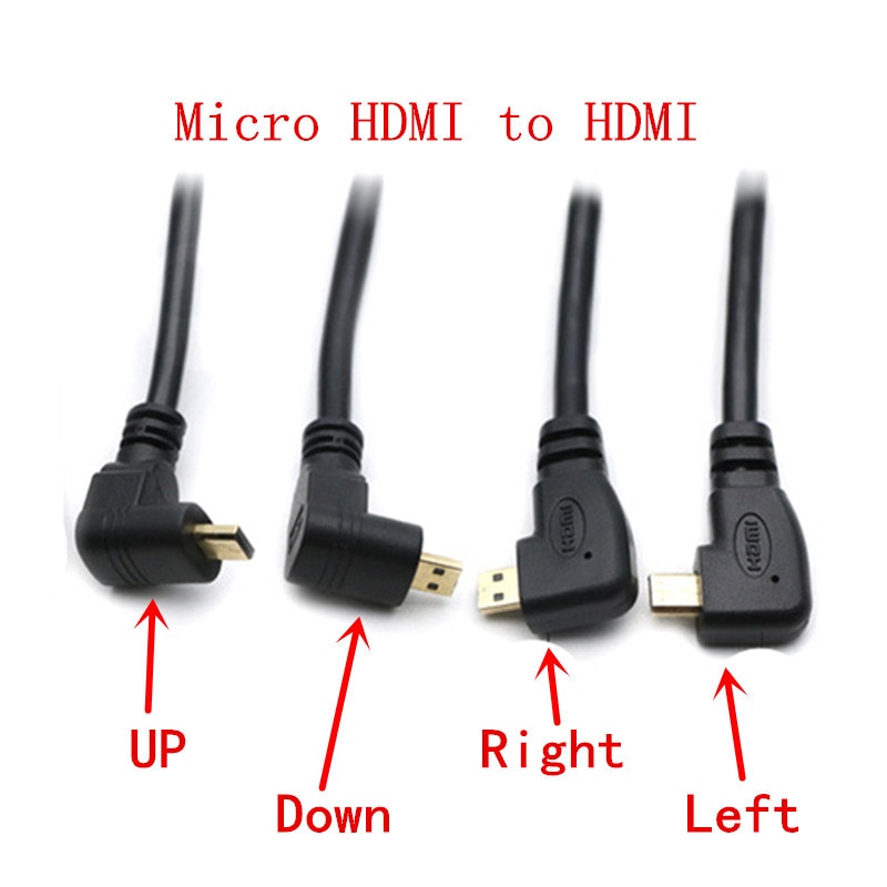 Micro hdmi kaapeli ylös ja alas & eft & suorakulmainen 90 asteen micro hdmi - hdmi kaapeli digikameralle ja puhelimille tableteille 50cm