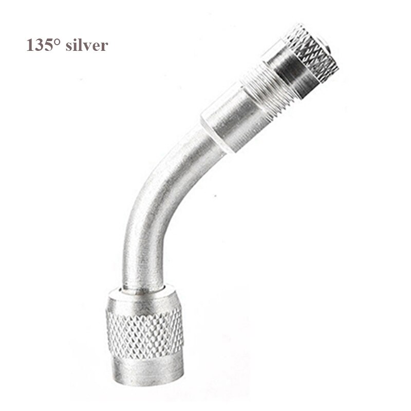 Bicicletta Air Valvola Del Pneumatico Caps Schrader/Presta Valve Stem Estensione Adattatore per Auto Moto Auto Elettrica Accessori Per Biciclette: 135 Degree silver