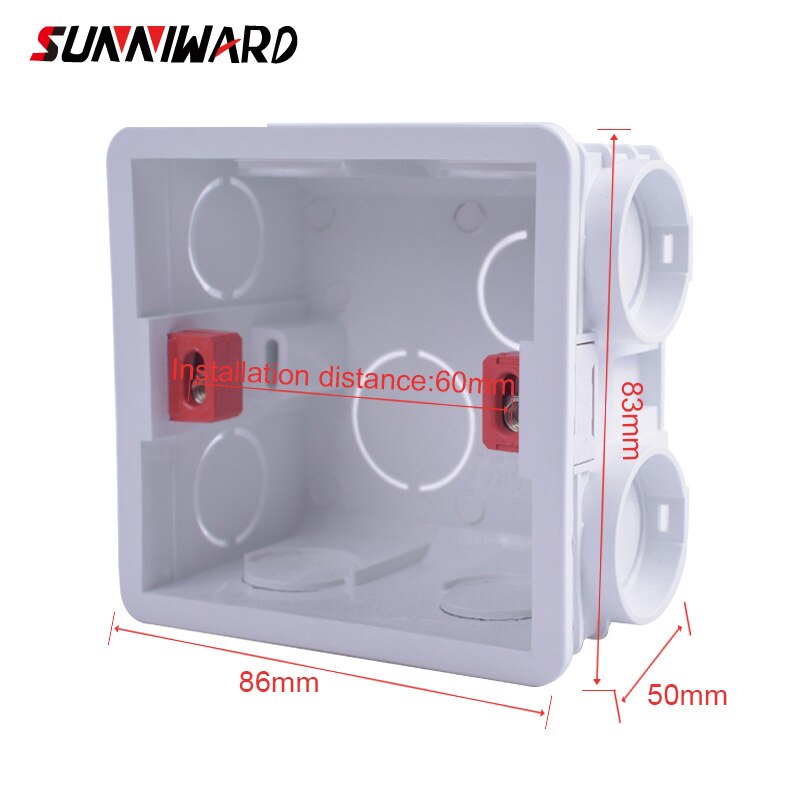 86*86mm Cassette Universal White Wall Mounting Box for Wall Switch and Plastic Enclosure Socket Back Box Outlet 86mm