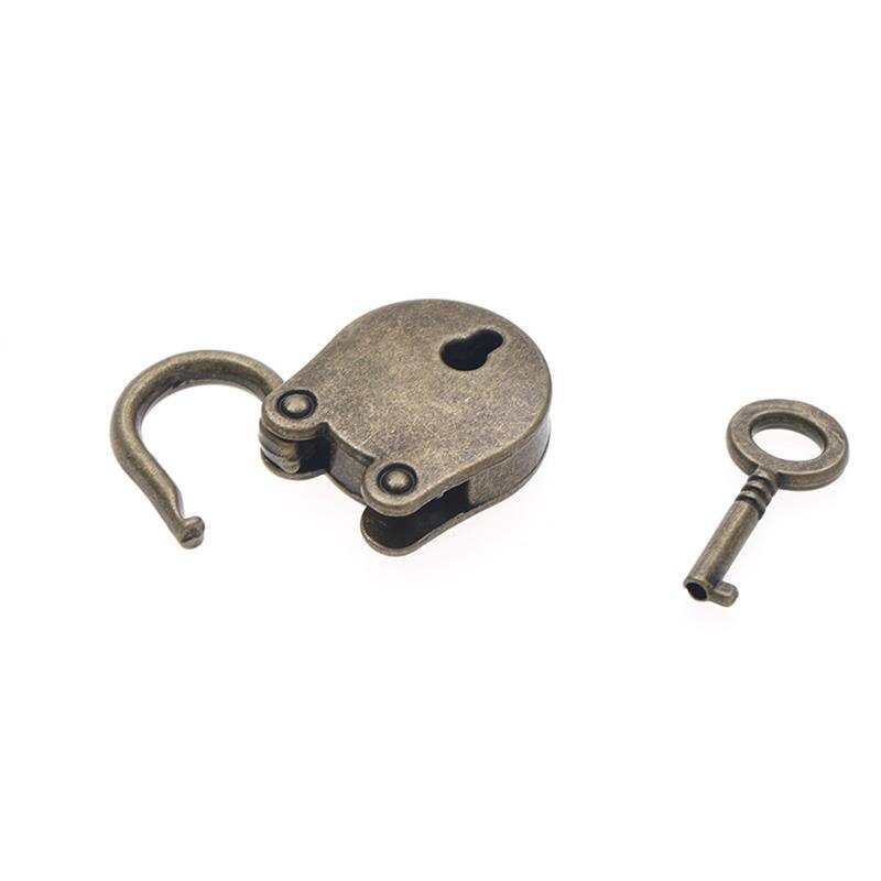 Kinesisk vintage hængelås gammel stil lås notesbog bagage bælte antik bronze forgyldt hængelås med nøgle kuffertlåse hardware