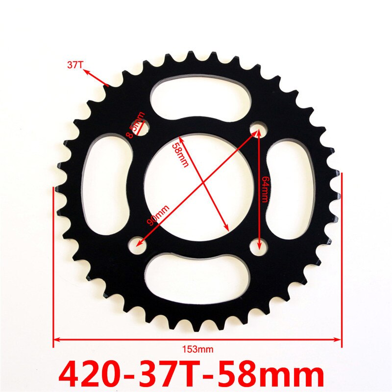 Piñón trasero TDPRO 37T/41T/46T/56T para cadena de motocicleta, piñón trasero para cadenas 420/428/520, 110cc, 125cc, 140cc, Dirt Bike: 420-37T-58MM