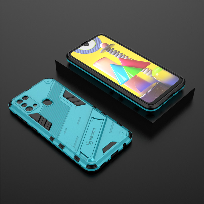 Pour Samsung M31 étui 6.4 robuste armure magnétique béquille Protection coque de téléphone pour Samsung M31 M 31 SM-M315F M315 couverture arrière: Clair