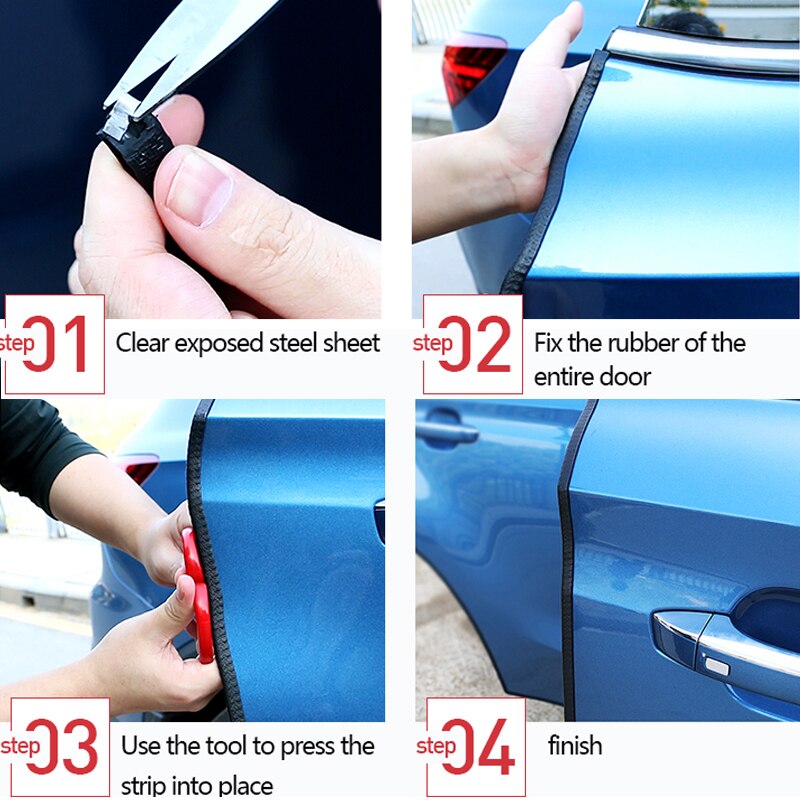 5M Scratch Protetor de Borda Da Porta Do Carro Universal Guarda Guarnição Da Porta do Automóvel Adesivos Decoração Do Carro Tira de Vedação Vedação Da Porta