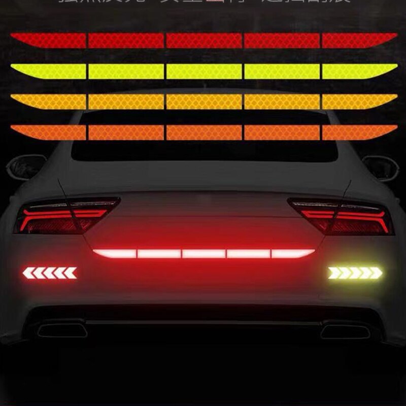 Car Scratch Decorative Stickers Car Trunk Reflective Stickers Luminous Anti-collision Tail Warning Tape Stickers Car Accessories
