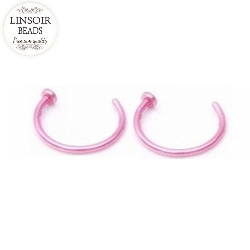 LINOSIR 10 stücke Medizinische Titan Gefälschte Nase Ringe Für Frauen Punk Septum Clicker Körper durchbohren Schmuck Faux Nariz Percing Nez f3778: Rosa