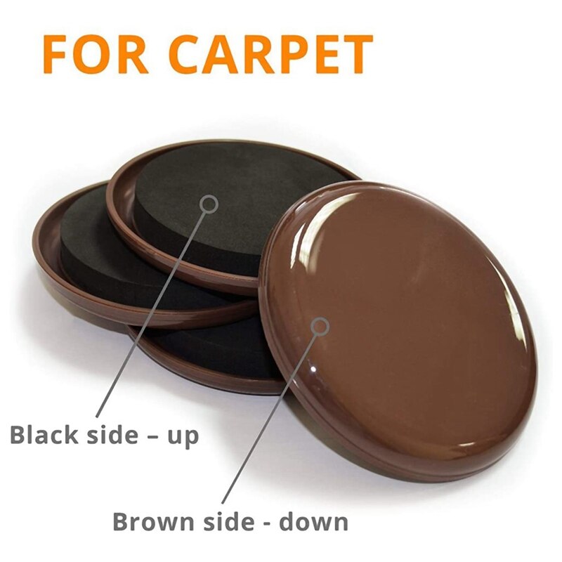 Cursori e alianti per mobili riutilizzabili da 16 pezzi da 3.5 pollici per superfici di moquette mobili in movimento facilmente con cursori per mobili