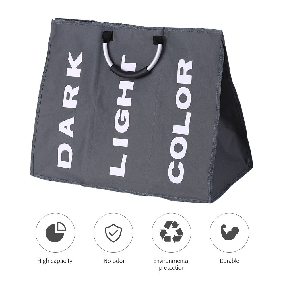 Laundry Bag Foldable Laundry Basket Large Dirty Laundry Basket Hamper Sorter Oxford Cloth Dirty Clothes Bag with Aluminum Handle