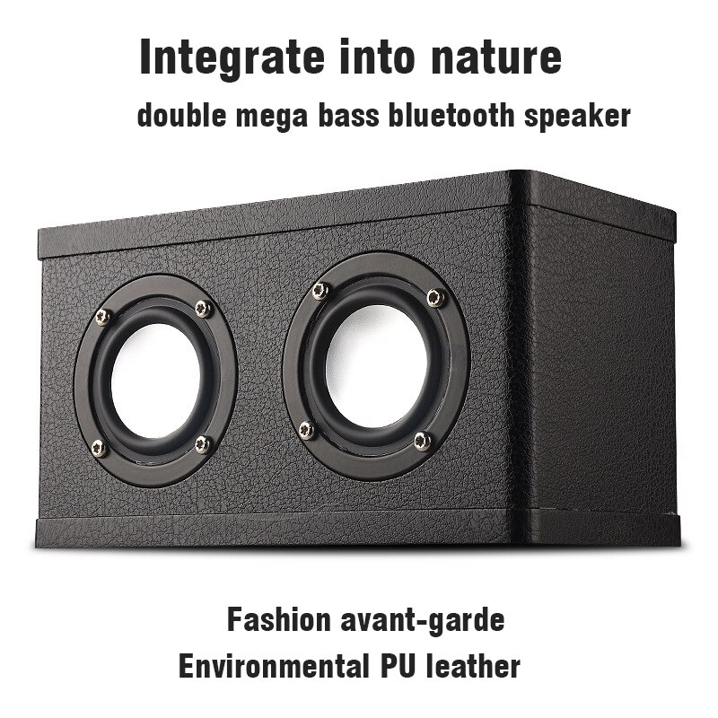 Holz und leder Bluetooth lautsprecher Stereo hyper Bass hohe Treue HiFi wirkung volle frequenz doppel lautsprecher drahtlose musik spielen
